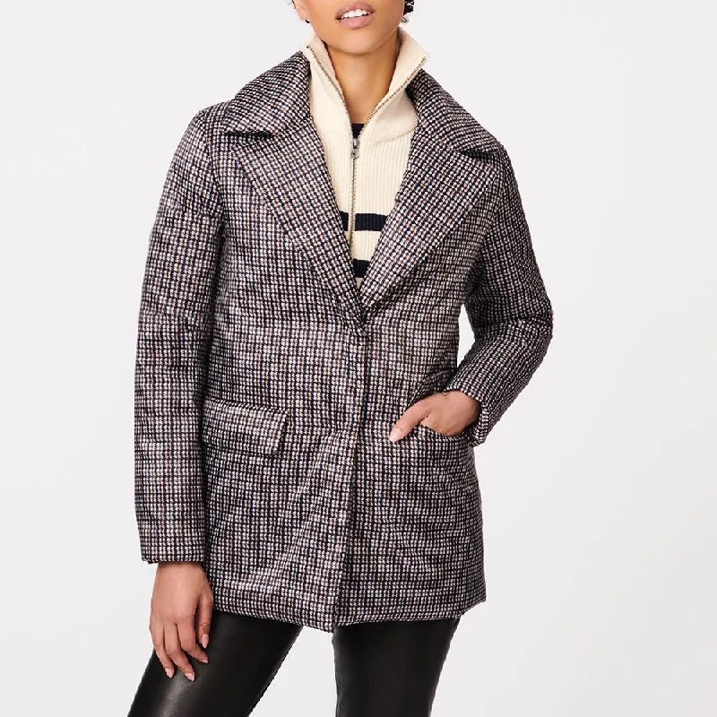Lowest Price Manhattan Mini Plaid Blazer Puffer Jacket