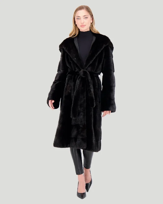 Low Prices Mink Parka with Belt
