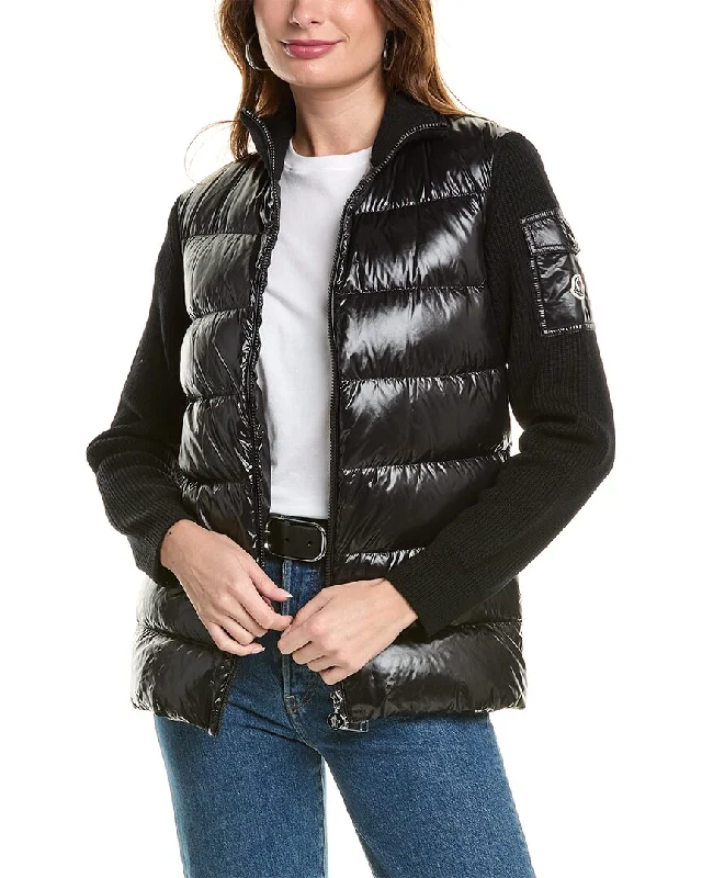 New Deals Moncler Puffer Front Down Wool Jacket