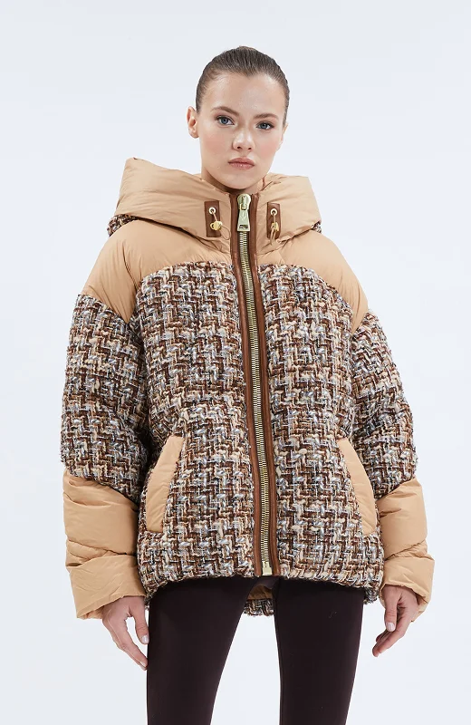 Markdowns Nicole Benisti Womens Matignon Tweed Jules Puffer Jacket
