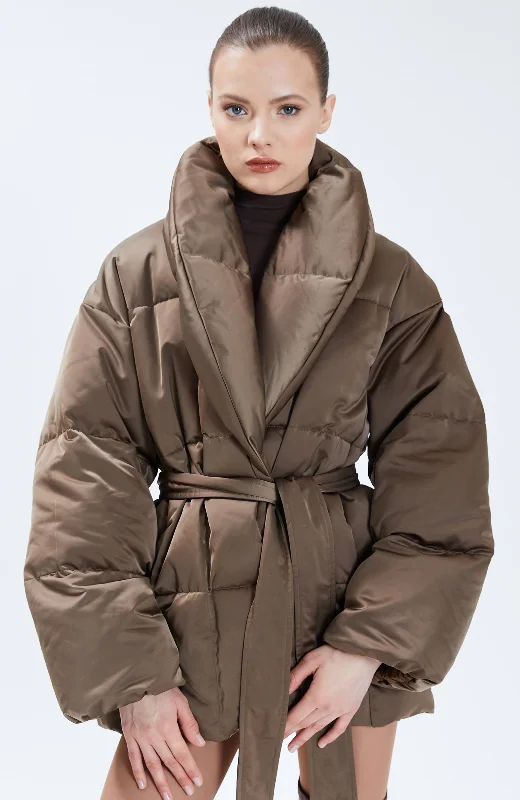 Instant Discount Nicole Benisti Womens Priscilla Satin Puffer Coat