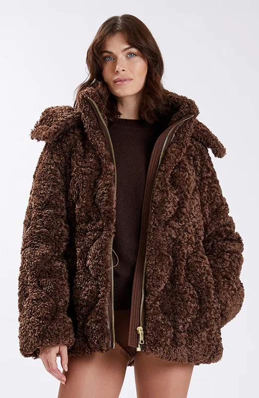 Deal Alert Nicole Benisti Womens Tory Oversized Shearling Jacket