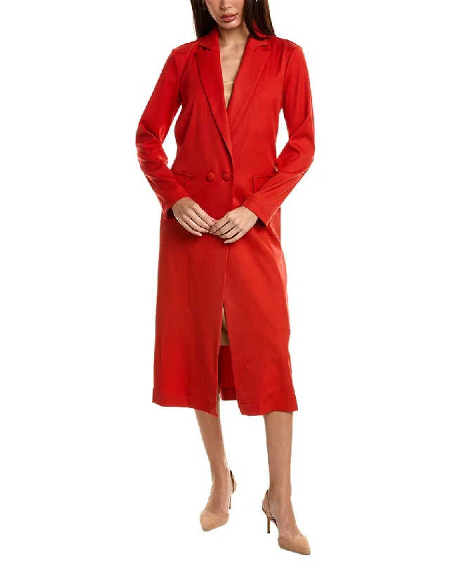 New Markdowns Oscar de la Renta Gabardine Wool-Blend Coat