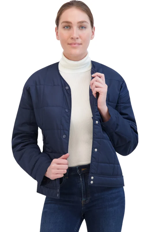 Deep Discounts Rebecca Minkkoff Women's Box Quilt Collarless Jacket