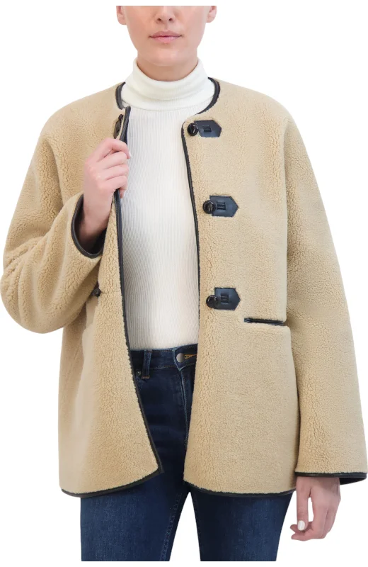 Crazy Deals Rebecca Minkkoff Women's Toggle Vegan Shearling
