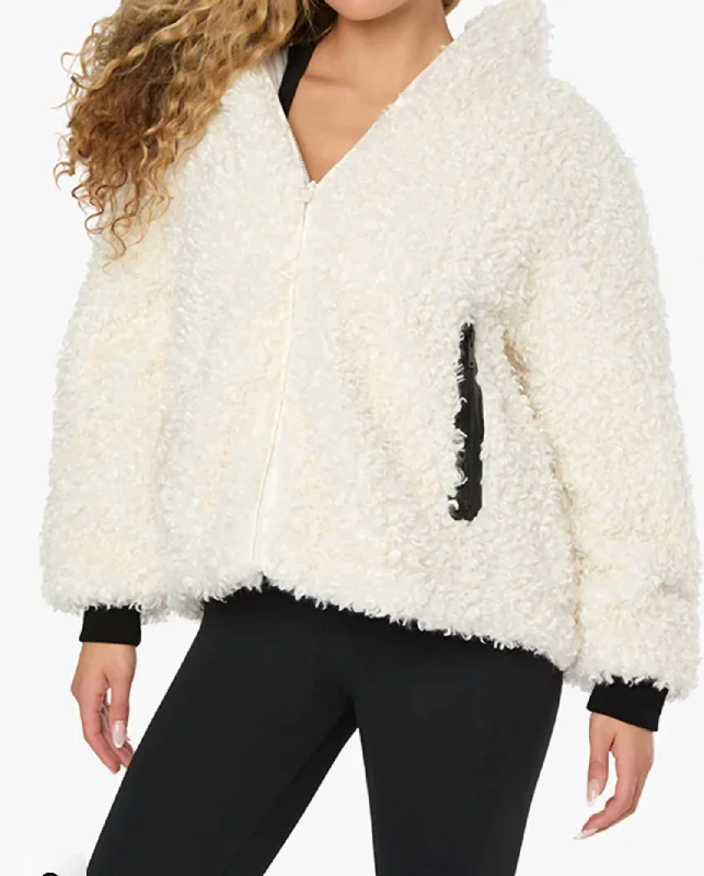 Today Only Sherpa Hooded Jacket In Ivory