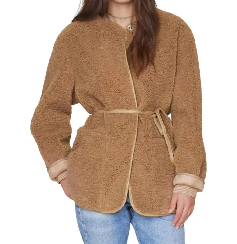 New Arrival Sinclair Suede Coat In Driftwood