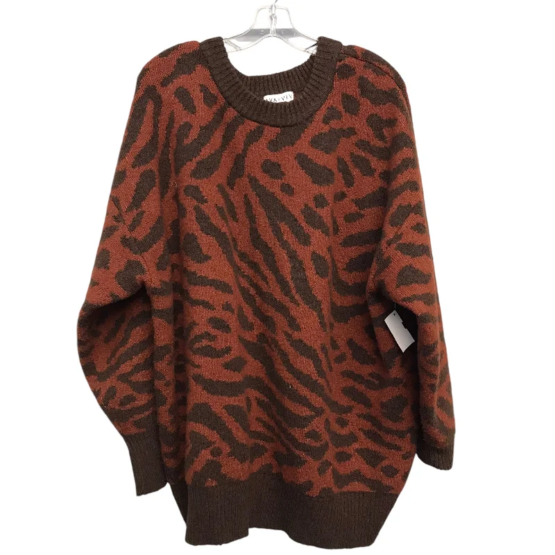 Markdowns Sweater By Ava & Viv In Brown, Size:3X