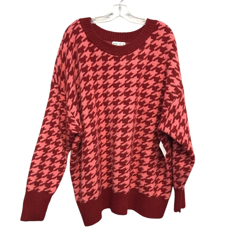 Price Rollback Sweater By Ava & Viv In Red, Size:3X