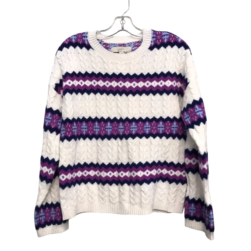 Huge Savings Sweater By Loft In Purple & White, Size:S