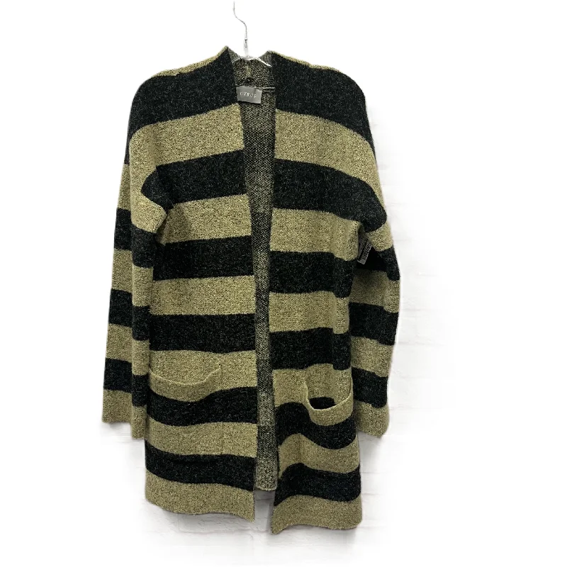 Deal Dash Sweater Cardigan By Cyrus Knits In Black & Tan, Size: M