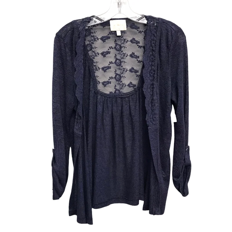 Must-Have Deals Sweater Cardigan By Skies Are Blue In Navy, Size:M