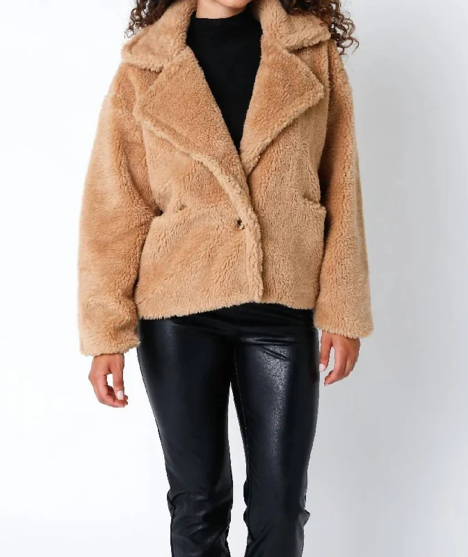 Closeout Teddy Jacket In Tan