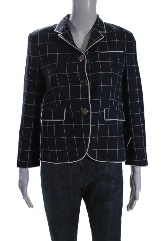 Lowest Prices Thom Browne Women's Collared Long Sleeves Unlined Plaid Blazer