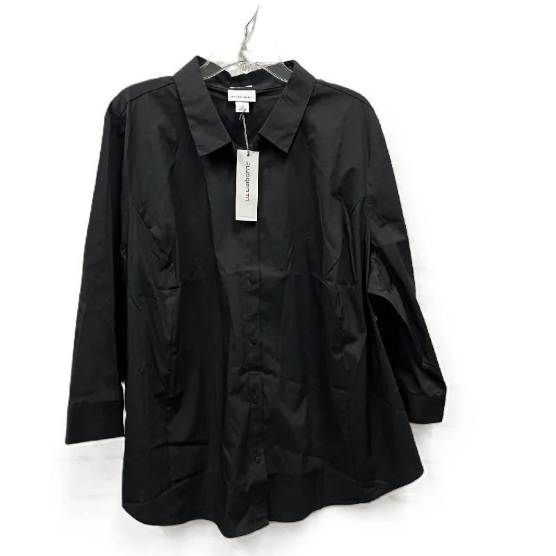 Deep Discounts Top 3/4 Sleeve By Liz Claiborne In Black, Size: 3x