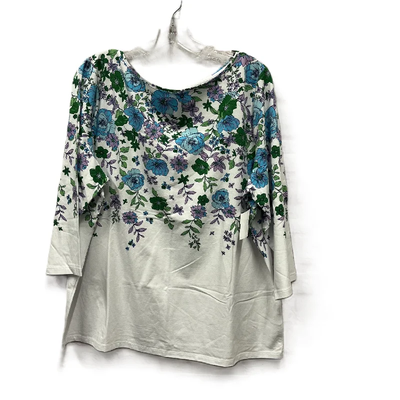 Super Deal Top 3/4 Sleeve By Talbots In White, Size: 2x