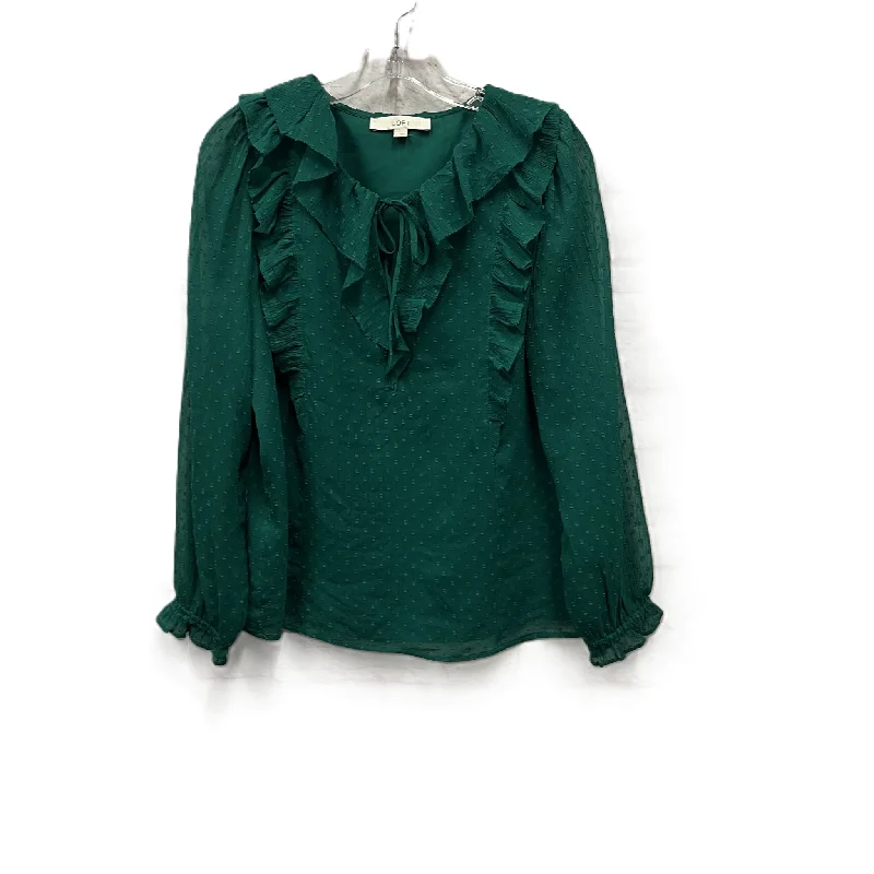 Discount Mania Top Long Sleeve By Loft In Green, Size: M