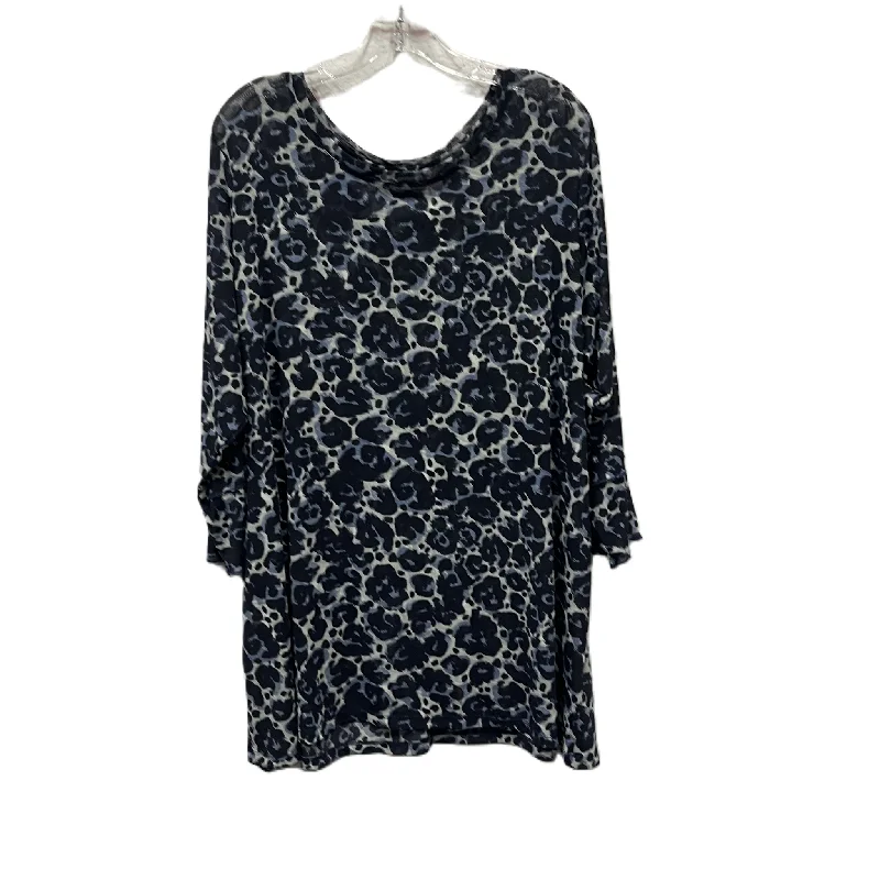Don't Wait Top Long Sleeve By Logo In Blue, Size: 3x