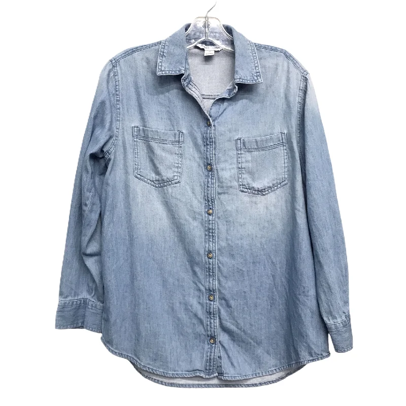 Extra Savings Top Long Sleeve By Old Navy In Blue Denim, Size: Xs