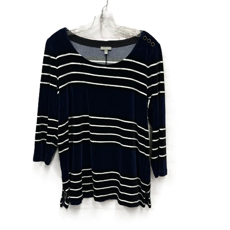 Reduced Prices Top Long Sleeve By Talbots In Black & Blue, Size: 1x