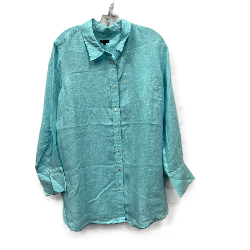 Price Drop Top Long Sleeve By Talbots In Blue, Size: 2x