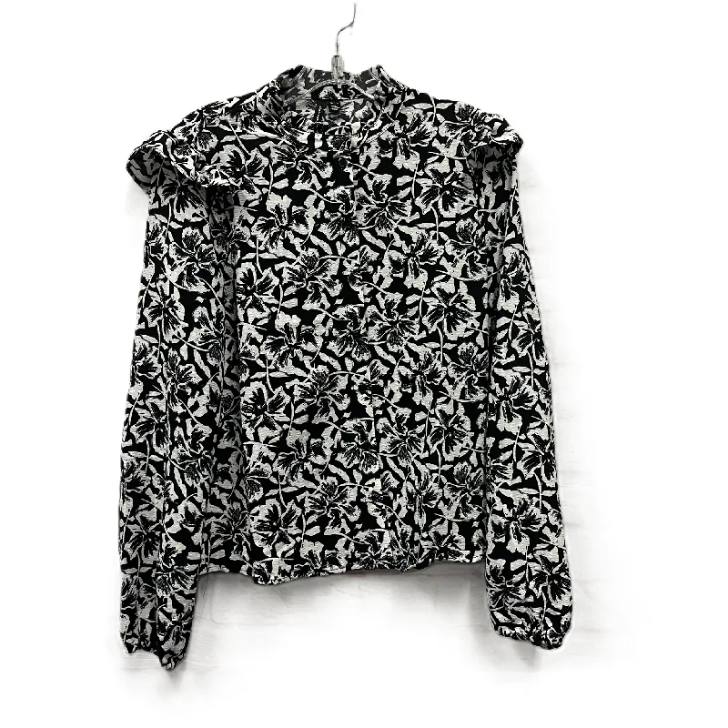 Top Long Sleeve By Vero Moda In Black & White, Size: S