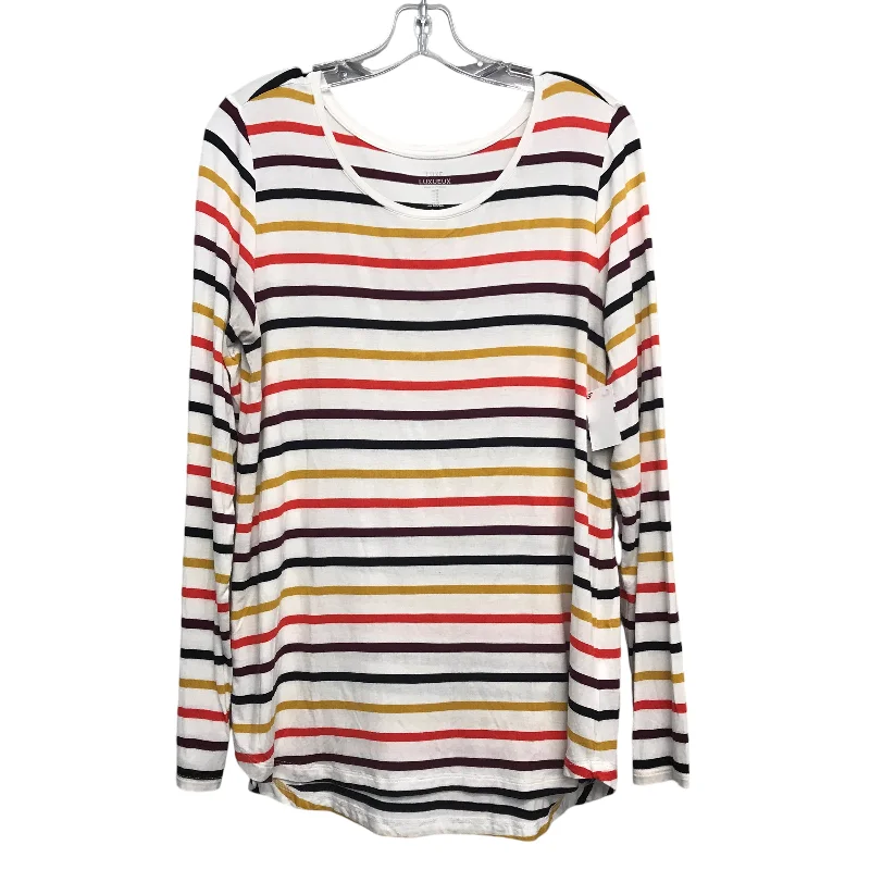 Referral Discount Top Ls Basic By Gap In Striped Pattern, Size:M