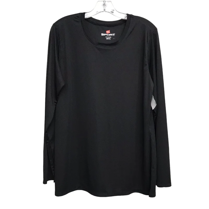 Major Savings Top Ls By Hanes In Black, Size:2X