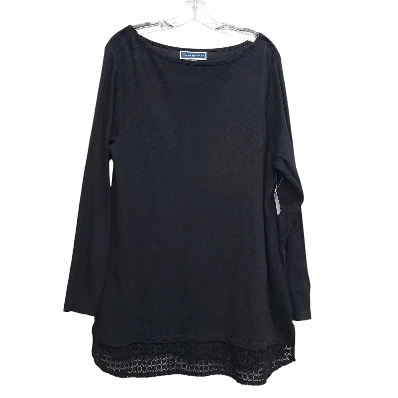 Steals and Deals Top Ls By Karen Scott In Black, Size:1X