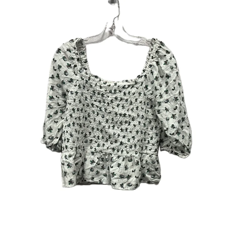 Special Promotion Top Short Sleeve By Loft In White, Size: L