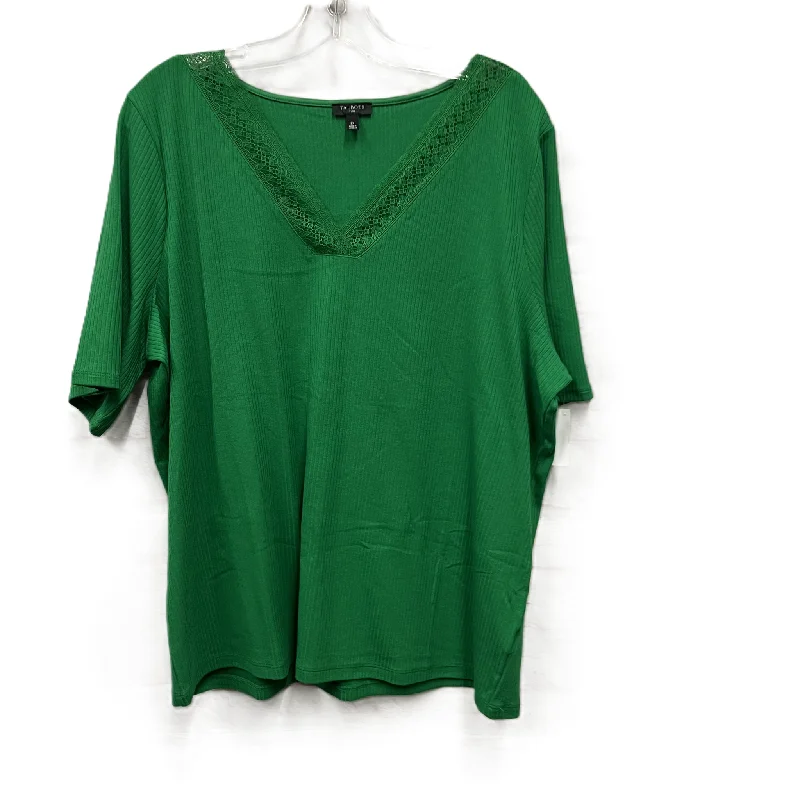 YEAR-End Sale Top Short Sleeve By Talbots In Green, Size: 2x
