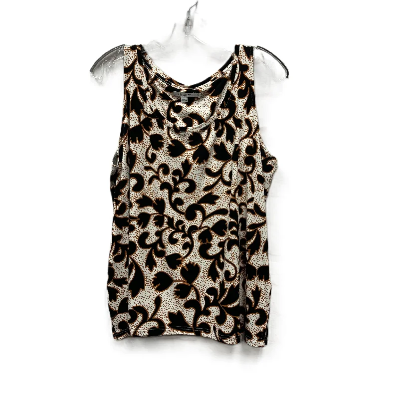 Don’t Miss Out Top Sleeveless By Chicos In Black & Orange, Size: L