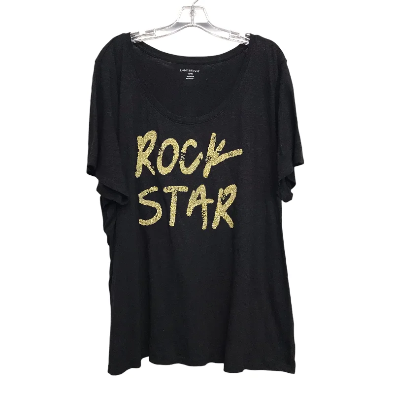 Closeout Top Ss By Lane Bryant In Black & Gold, Size:4X