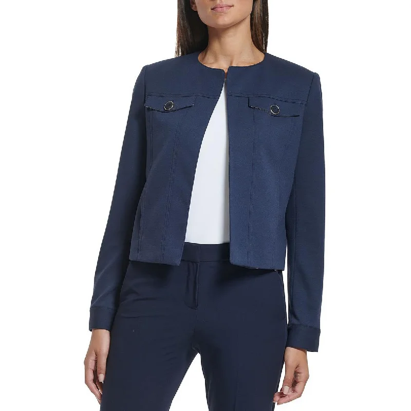Fantastic Offers Womens Cropped Collarless Open Front