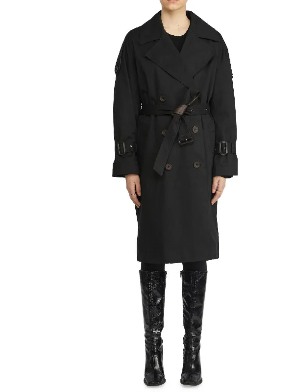 Discount Deals Womens Double-Breasted Midi Trench Coat