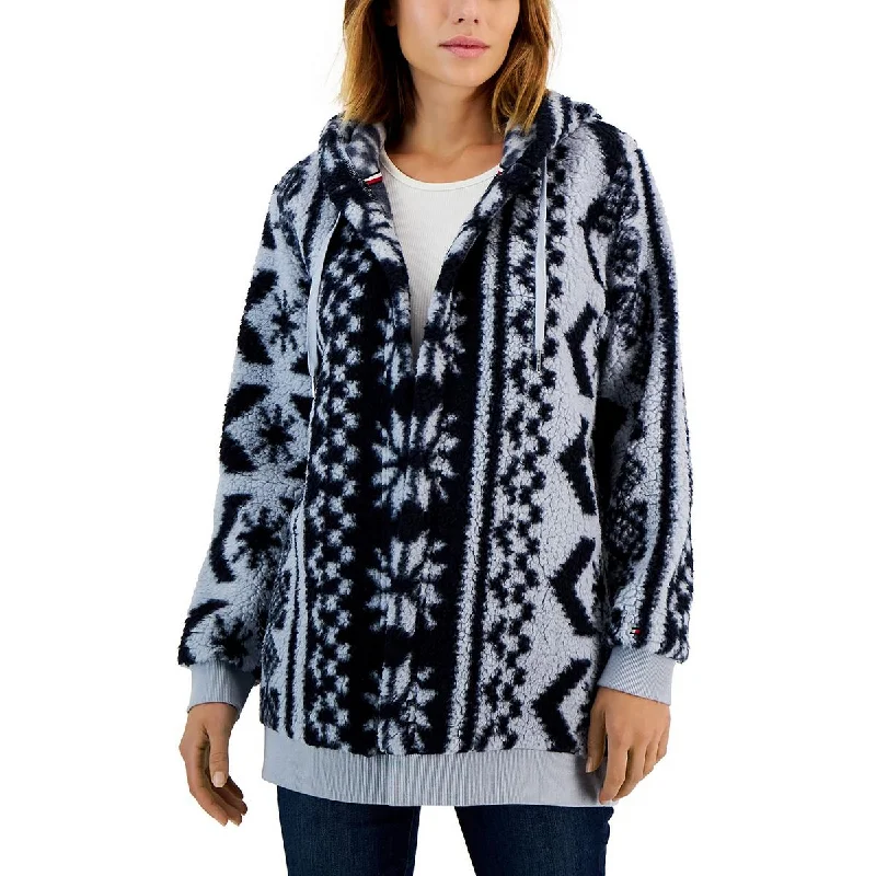Lowest Price Womens Faux Fur Fair Isle Open Front
