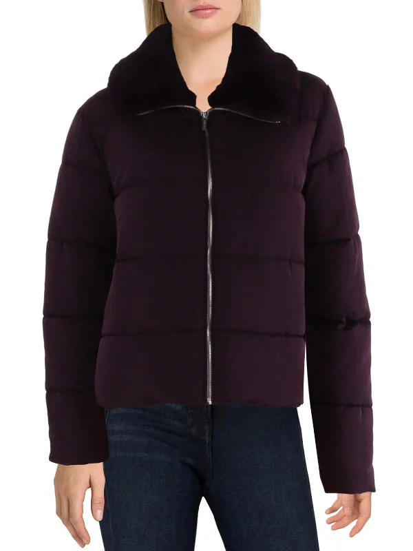 YEAR-End Sale Womens Faux Fur Short Puffer Jacket
