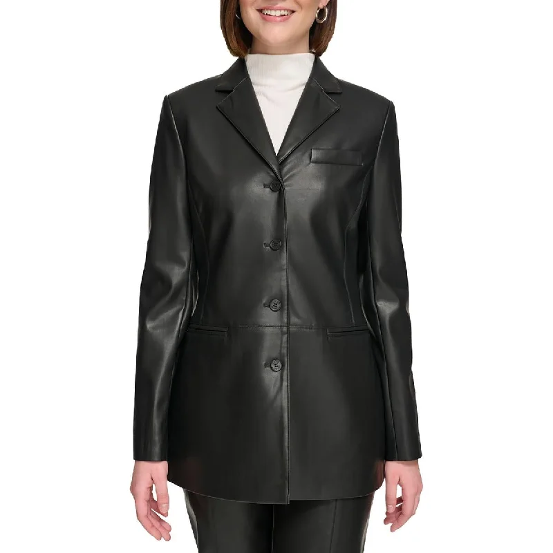 Final Markdown Womens Faux Leather Office Leather Jacket