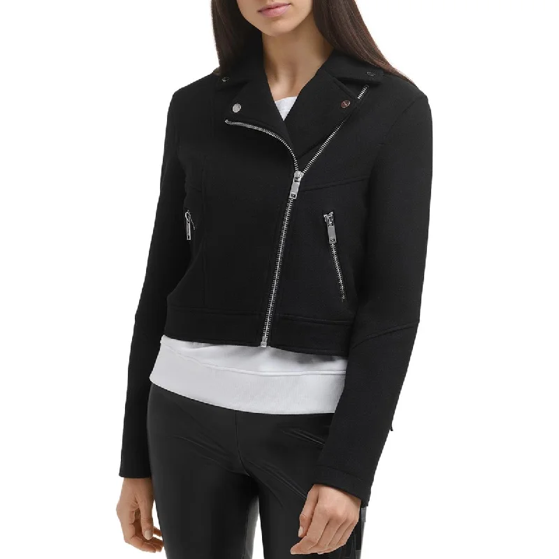 Midnight Madness Womens Fringe Zip Front Motorcycle Jacket