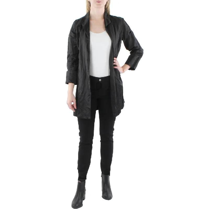 Amazing Deals Womens High Collar Midi Open Front