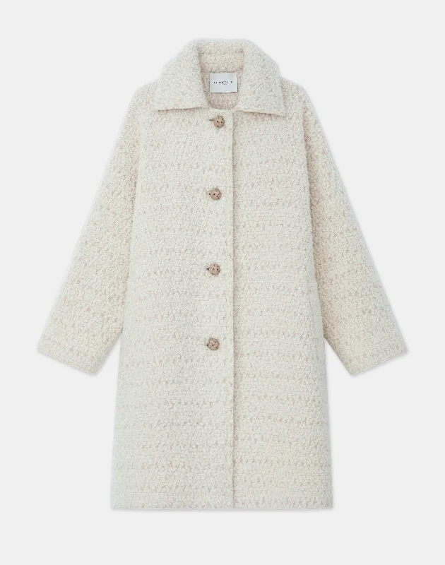 Discount Days Wool-Cotton Boucl?? Oversized Coat