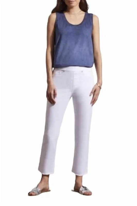 Best Bargains Audrey Pull On Straight Crop Jeans In White