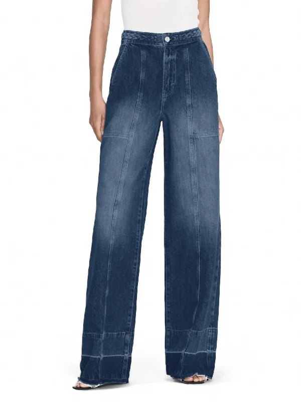 Super Deal Braided Waistband Wide Leg Jean In Dewdrop