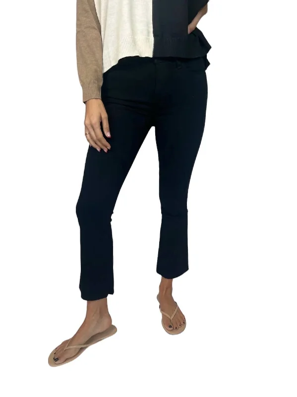 Crazy Deals Colette Crop Flare Jeans In Black Shadow