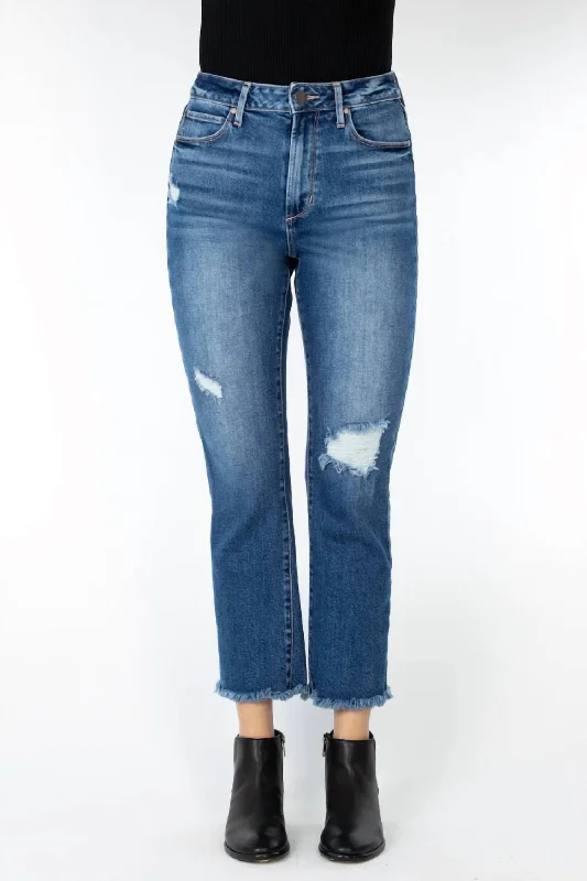 Great Bargains Cropped Straight Leg Jeans In Blue