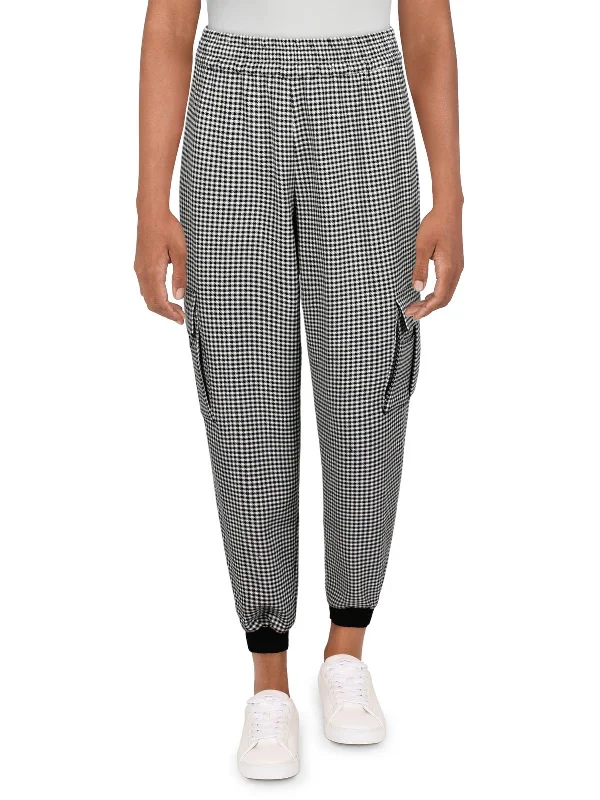 Epic Deals Dede Womens Houndstooth Crop Cargo Pants