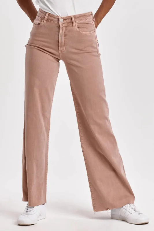 Weekend Deal Fiona Mid Rise Wide Leg Jean In Italian Clay