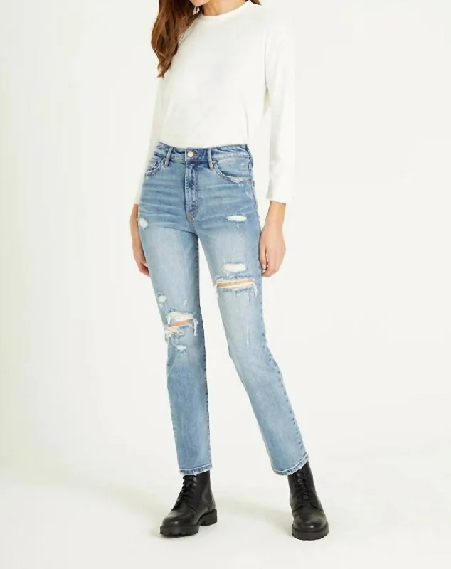 Blowout Deals Frankie Distressed Straight Jeans In Belgrade