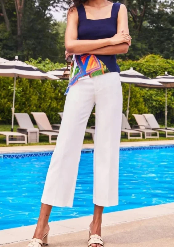 One-DAY Sale Franklin Wide Leg Cropped Pant In White