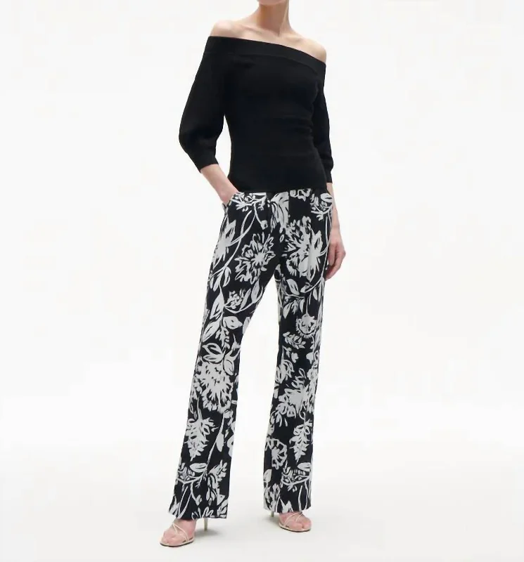 Best Seller Hadley Pant In Porcelain Floral Black